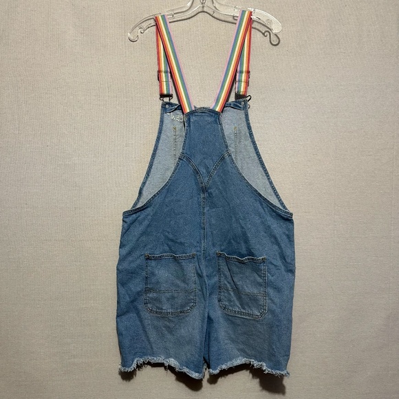Take Pride Rainbow Strap Denim Overalls - size XL - Picture 3 of 6